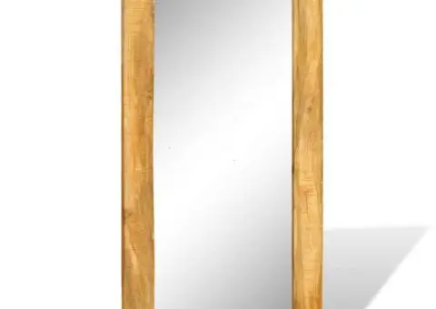 Oglindă de perete, cadru din lemn masiv, 120 x 60 cm - 4/5