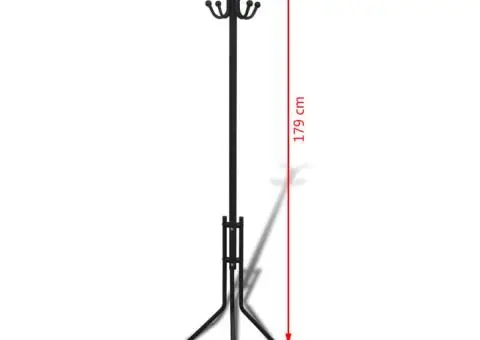 Suport de haină, negru, metalic - 4/4