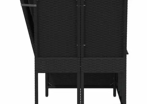 Canapea de grădină cu perne, negru, poliratan - 5/5