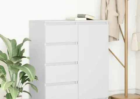 Bufetă cu sertare, alb, 71x35x84 cm, lemn prelucrat - 1/5