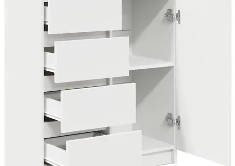 Bufetă cu sertare, alb, 71x35x84 cm, lemn prelucrat - 5/5