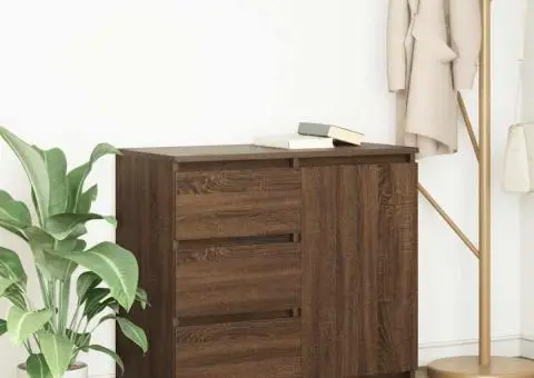 Bufetă cu sertar Stejar maro 71x35x65 cm Lemn prelucrat - 1/5