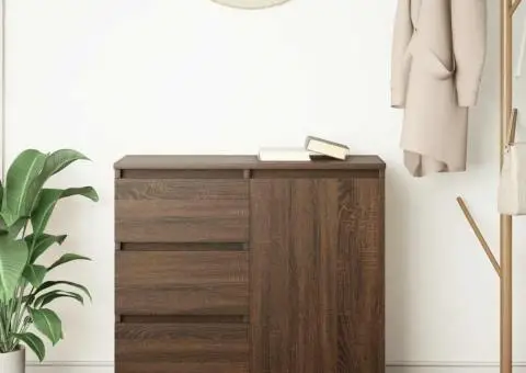 Bufetă cu sertar Stejar maro 71x35x65 cm Lemn prelucrat - 3/5