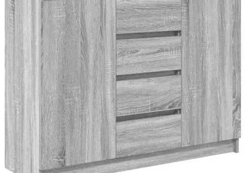 Bufetă cu sertare Gri Sonoma 100,5x35x76 cm Lemn prelucrat - 2/5