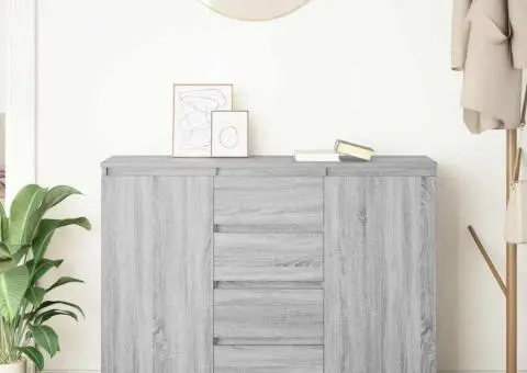 Bufetă cu sertare Gri Sonoma 100,5x35x76 cm Lemn prelucrat - 3/5