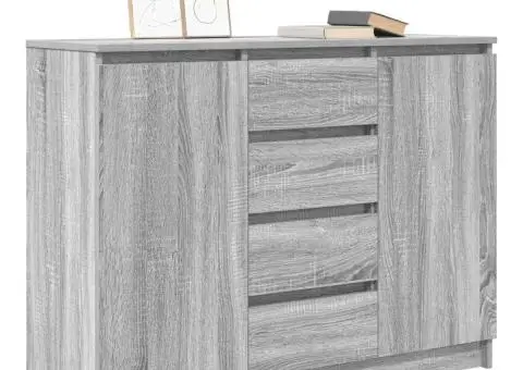 Bufetă cu sertare Gri Sonoma 100,5x35x76 cm Lemn prelucrat - 4/5