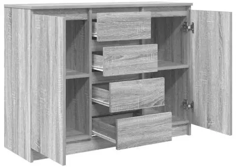 Bufetă cu sertare Gri Sonoma 100,5x35x76 cm Lemn prelucrat - 5/5