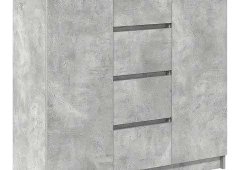 Bufetă cu sertare Gri beton 100,5x35x98,5 cm Lemn prelucrat - 2/5