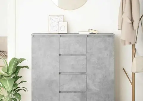 Bufetă cu sertare Gri beton 100,5x35x98,5 cm Lemn prelucrat - 3/5