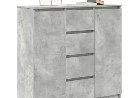 Bufetă cu sertare Gri beton 100,5x35x98,5 cm Lemn prelucrat - 4/5
