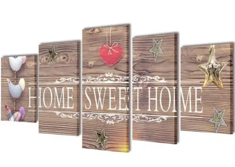 Set tablouri de perete cu imprimeu Home Sweet Home, 200 x 100 cm - 1/3