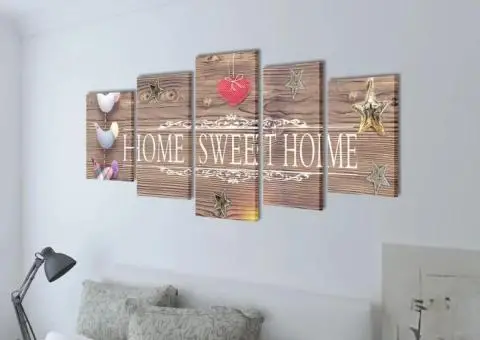Set tablouri de perete cu imprimeu Home Sweet Home, 200 x 100 cm - 2/3