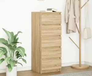 vidaXL Bufetă cu sertare Stejar Sonoma 37,5x35x99 cm Lemn prelucrat