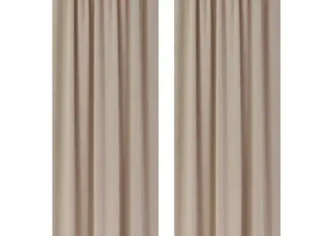 Draperii opace cu rejansă, 2 buc., crem, 135 x 245 cm - 1/3