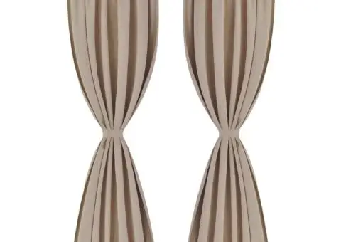 Draperii opace cu rejansă, 2 buc., crem, 135 x 245 cm - 2/3