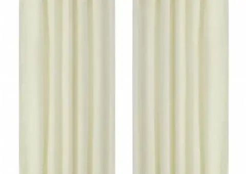 Draperii micro-satin cu bride, 140 x 225 cm, crem, 2 buc. - 1/4