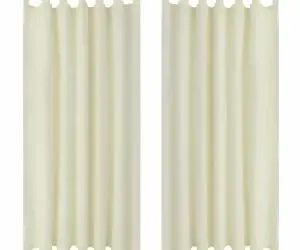 Draperii micro-satin cu bride, 140 x 225 cm, crem, 2 buc.