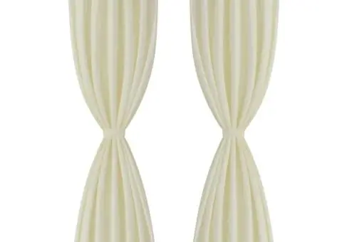 Draperii micro-satin cu bride, 140 x 225 cm, crem, 2 buc. - 2/4