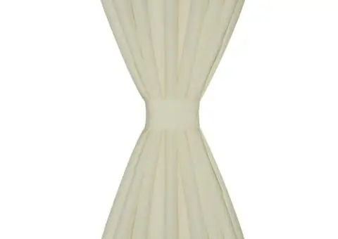 Draperii micro-satin cu bride, 140 x 225 cm, crem, 2 buc. - 3/4