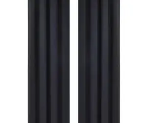 Draperii opace cu inele metalice, 2 buc., negru, 135 x 245 cm