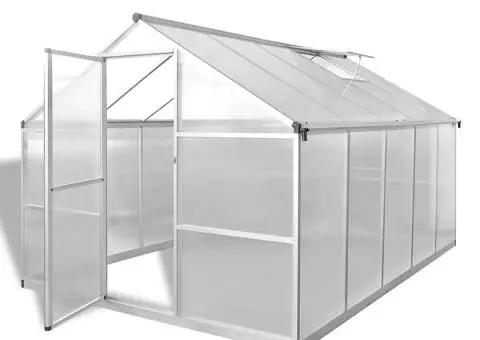 Seră din aluminiu ranforsat cu cadru la bază, 7,55 m² - 1/5