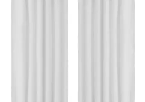 Draperii micro-satin cu bride, 2 buc., 140 x 225 cm, alb - 1/4