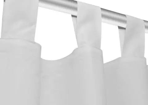 Draperii micro-satin cu bride, 2 buc., 140 x 225 cm, alb - 4/4