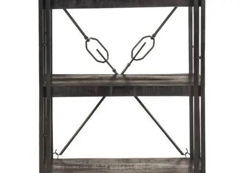 Bibliotecă cu 3 rafturi, negru, 60x30x80 cm, lemn masiv mango - 2/5