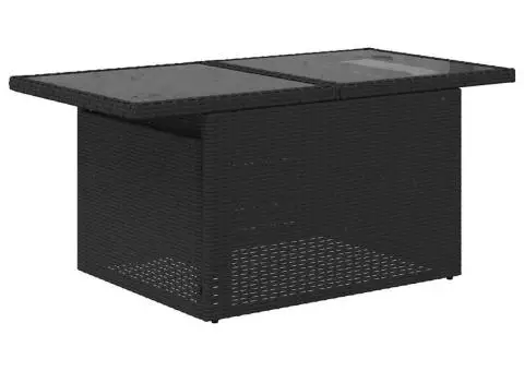 Set canapele de grădină cu perne, 10 piese, negru, poliratan - 5/5