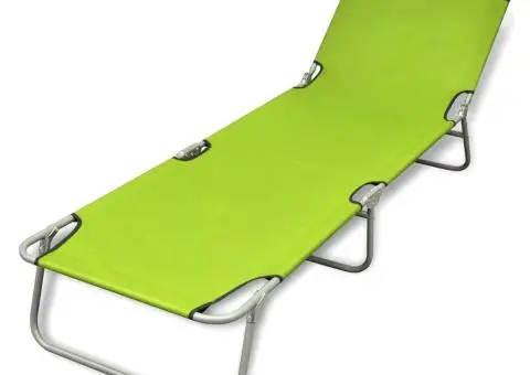 Șezlong pliabil, verde măr, oțel vopsit electrostatic - 1/5