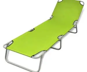 Șezlong pliabil, verde măr, oțel vopsit electrostatic