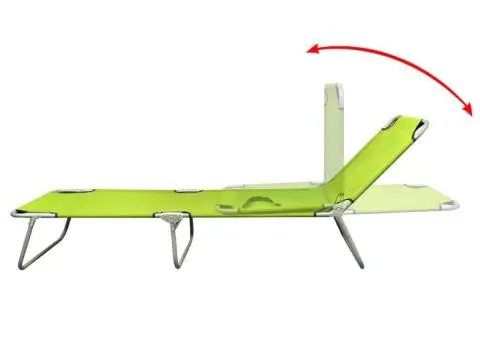Șezlong pliabil, verde măr, oțel vopsit electrostatic - 3/5