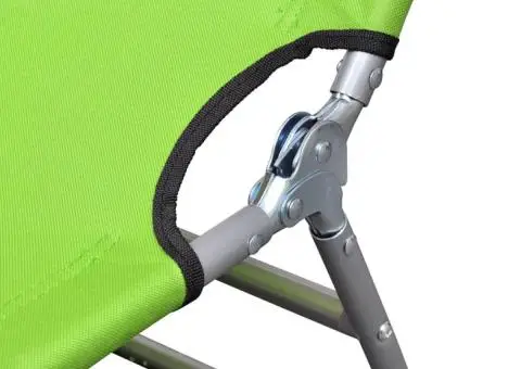 Șezlong pliabil, verde măr, oțel vopsit electrostatic - 4/5