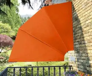 Copertină laterală pliabilă de balcon, cărămiziu, 210x210 cm