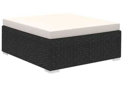 Set mobilier de grădină cu perne, 6 piese, negru, poliratan - 5/5