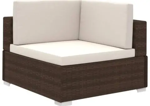 Set mobilier de grădină cu perne, 12 piese, maro, poliratan - 3/5