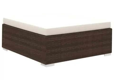 Set mobilier de grădină cu perne, 12 piese, maro, poliratan - 5/5