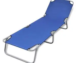 vidaXL Șezlong pliabil, albastru, oțel vopsit electrostatic