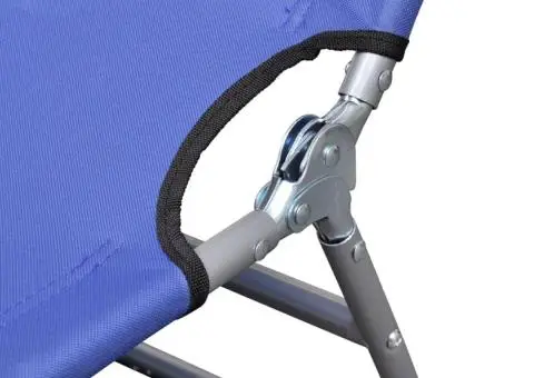 Șezlong pliabil, albastru, oțel vopsit electrostatic - 4/5