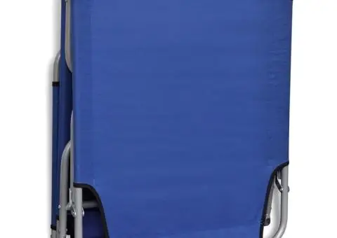 Șezlong pliabil, albastru, oțel vopsit electrostatic - 5/5