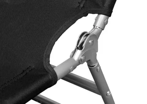 Șezlong pliabil cu pernă și spătar reglabil  Negru - 5/5