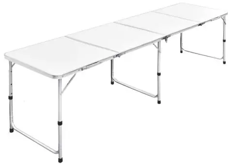 Masă camping din aluminiu reglabilă 240 x 60 cm - 1/4
