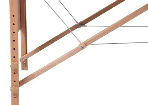 Masă de masaj pliabilă, 4 zone, albastru, cadru de lemn - 4/5