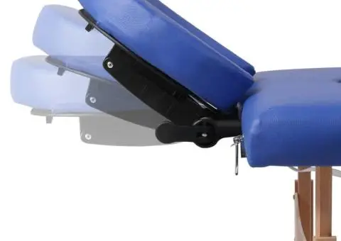 Masă de masaj pliabilă, 4 zone, albastru, cadru de lemn - 5/5