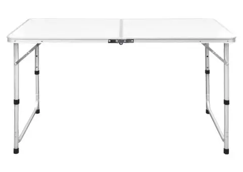 Masă camping pliabilă reglabilă în înălțime, 120x60 cm aluminiu - 2/5
