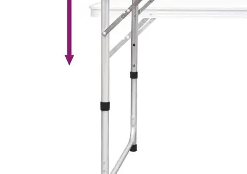 Masă camping pliabilă reglabilă în înălțime, 120x60 cm aluminiu - 5/5