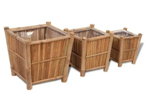 Strat înălțat din bambus cu căptușeală din nailon, 3 buc. - 1/5