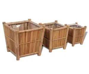 Strat înălțat din bambus cu căptușeală din nailon, 3 buc.