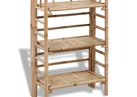 Suport pentru plante din bambus ,cu 3 niveluri - 1/5