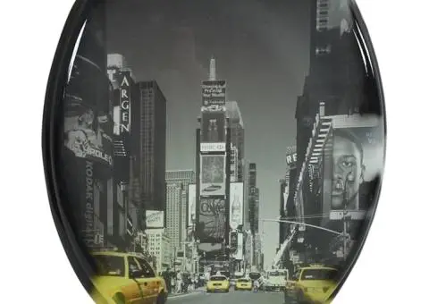 Scaun de toaletă cu capac din MDF, design din porțelan - 3/5